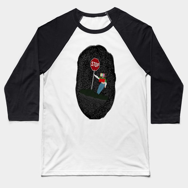 TV head floating through space Baseball T-Shirt by Darklordfarva